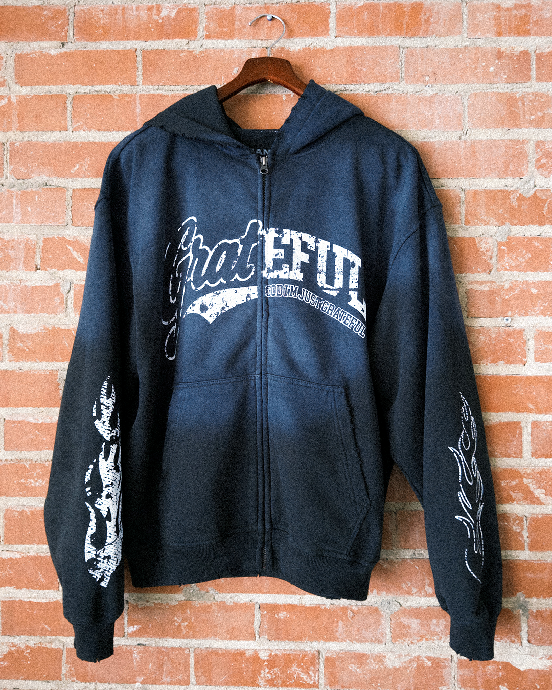 Grateful Zip Hoodie - Black