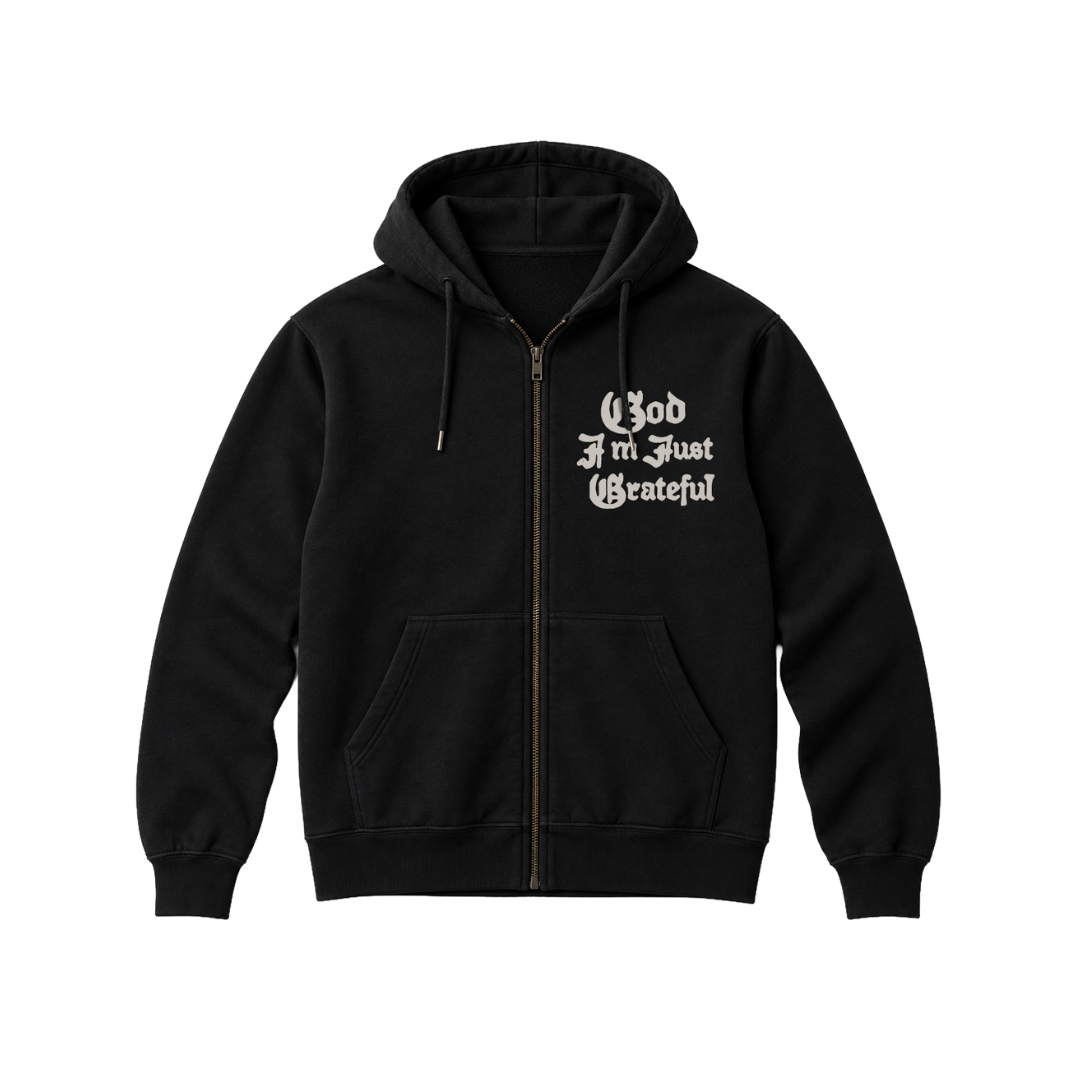 Grateful Zip Tour Hoodie - Black