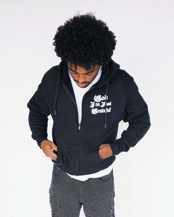 Grateful Zip Tour Hoodie - Black